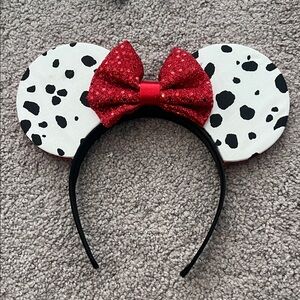 Mickey Mouse Ears Dalmatian Print
